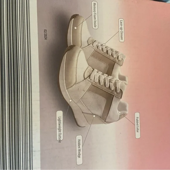 Serra Womens Tan White Color Block Wedge Heel High-Top Sneakers NWT Multiple SZs - Picture 13 of 14